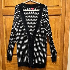 Target Cotton Blend Checkered Print Open Front Knit Cardigan Sweater - Size XXL